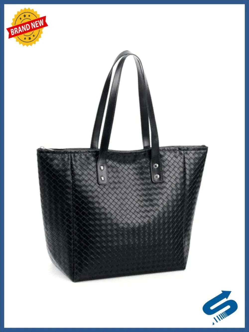 Women's Woven Texture PU Leather Hobo Tote Bag Shoulder Handbag Work Travel